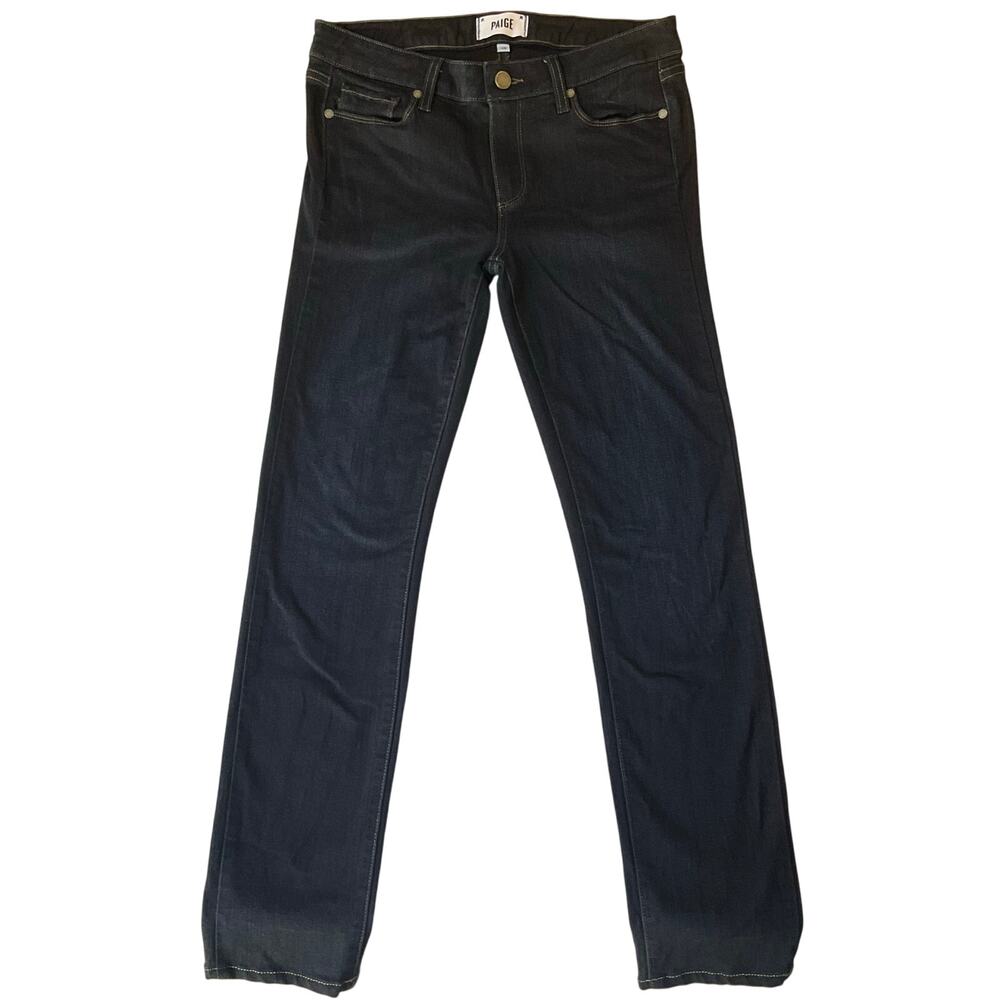 Paige Women Skyline Skinny Jeans size 28 Dark Blue Mid Rise Stretch Boot Cut